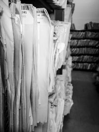 Close-up of clothes for sale in store