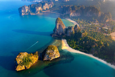 Scenic view of rock formation in sea