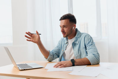 Businessman working at office