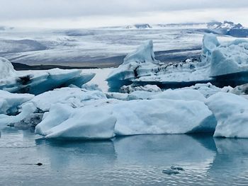 Scenic view of ice covered landscape