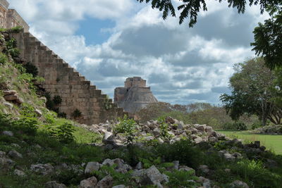 View of castle against cloudy sky