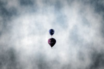 Low angle view of hot air balloon against sky