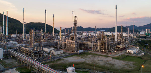 High angle view of petrochemical plant