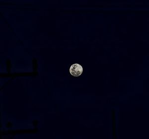 Low angle view of illuminated moon against sky at night