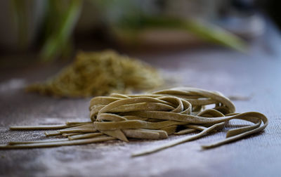 Close-up of food on table