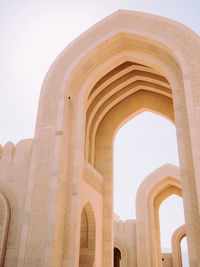 Low angle view of historic building against clear sky