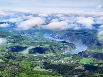 Aerial view of landscape against sky