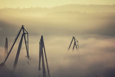 Fog and crane