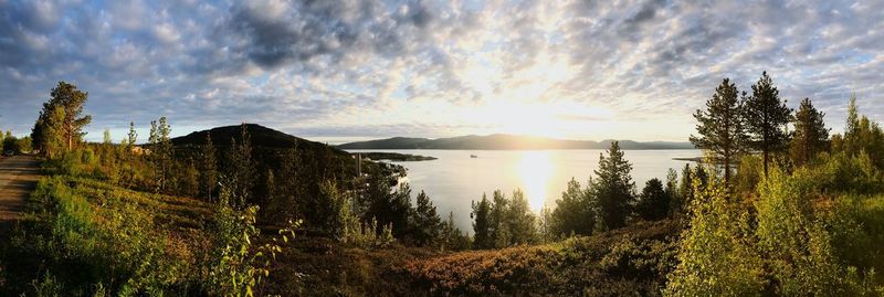 Panoramic view of lake against sky