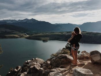 Man standing in lake
