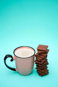 Close-up of coffee cup on table