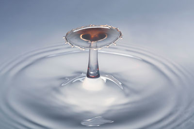 Close-up of drop splashing in water