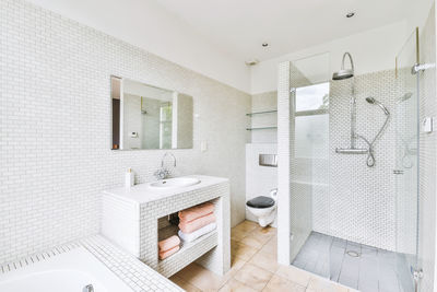 Interior of bathroom at home