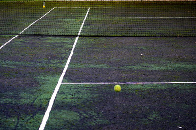 High angle view of ball on field