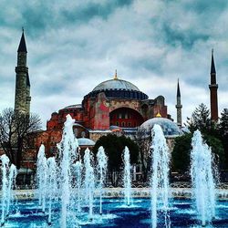 Fountain against sky