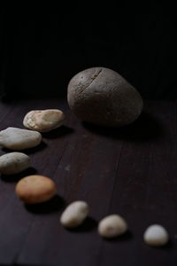 High angle view of cookies on table