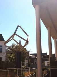 Low angle view of building against clear sky