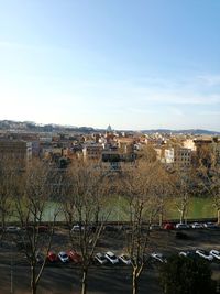 High angle view of townscape against sky