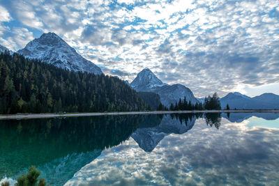 Reflection of clouds in lake