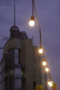 Low angle view of illuminated street light