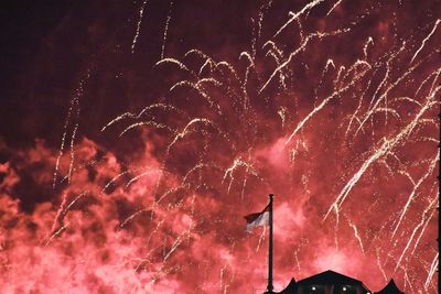 Low angle view of firework display