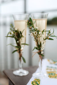 Close-up of potted plant on table at home