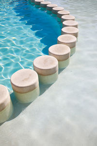 High angle view of swimming pool