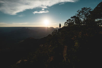 Scenic view of mountains against sky during sunset