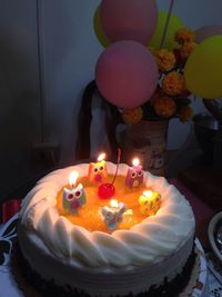 High angle view of cupcakes on table