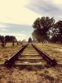 Road passing through field