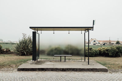 View of modern bus stop in spain