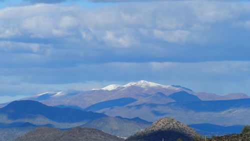 Scenic view of mountains against sky