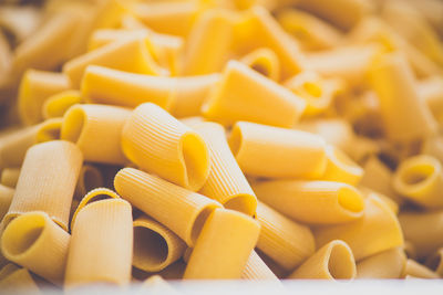 Close-up of pasta in factory