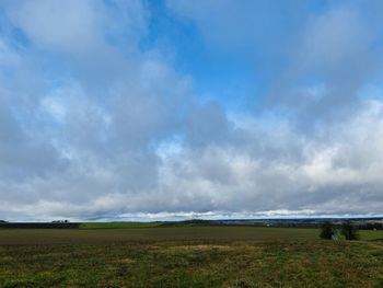 Scenic view of field against sky