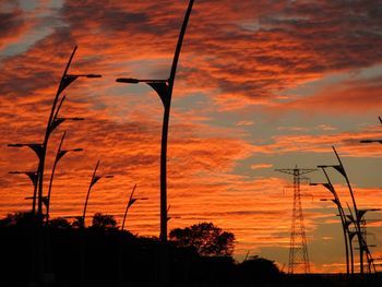 Low angle view of cloudy sky at sunset