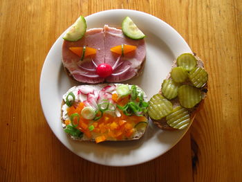 Directly above shot of food on plate