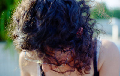 Full length rear view of woman