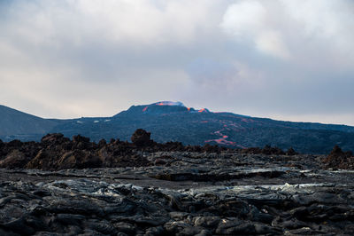 Fagradalsfjall volcano erupting in iceland - summer 2021