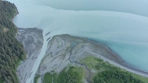 High angle view of beach