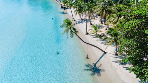 High angle view of beach