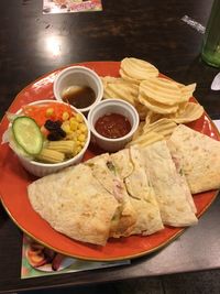 Close-up of served food