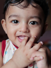 Close-up portrait of cute baby