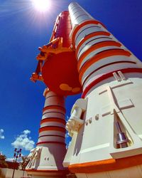 Low angle view of built structure against blue sky