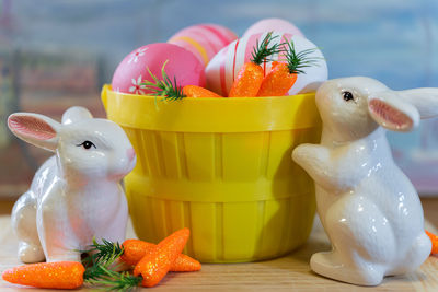 Close-up of stuffed toys on table