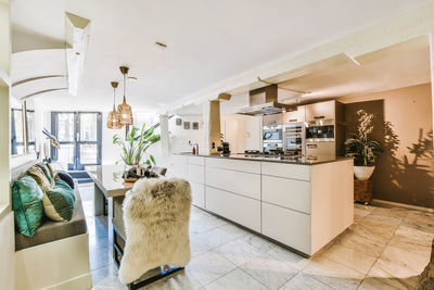 Interior of modern kitchen in apartment