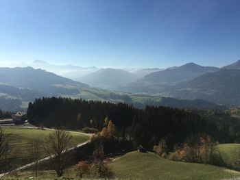 Landscape with mountains in background