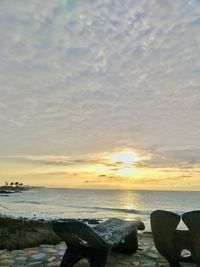 Scenic view of sea during sunset