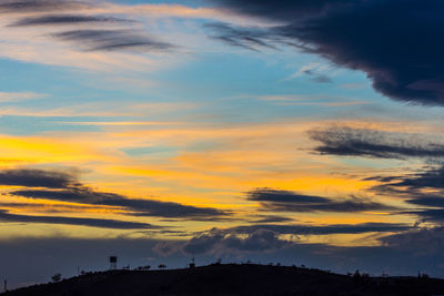 Low angle view of dramatic sky during sunset