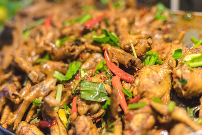 Close-up of food served in plate