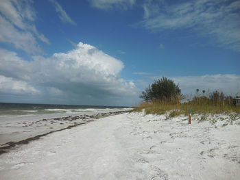 Scenic view of beach against sky